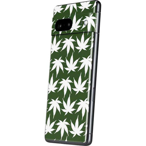 Marijuana Leaf White Pattern Pixel Skins